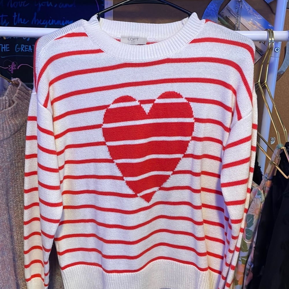 Super cute heart pullover sweater